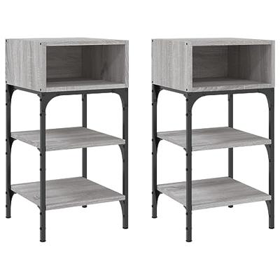Nachtkastjes 2 st 35x34,5x70 cm bewerkt hout grijs sonoma eiken