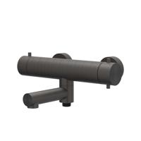 Badthermostaatkraan IVY Concord Opbouw Omstel Met Draaibare Baduitloop Met Omstel RVS316 Geborsteld Carbon Black PVD - thumbnail