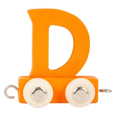 Small Foot - houten lettertrein oranje - d - 12 stuks Small Foot - houten lettertrein oranje - d - 12 stuks