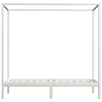 Hemelbedframe massief grenenhout wit 90x200 cm