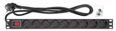 Intellinet 715133 19 inch Stekkerdoos voor patchkast 1 HE Geaarde contactdoos Met schakelaar Zwart Intellinet 715133 19 inch Stekkerdoos voor patchkast 1 HE Geaarde contactdoos Met schakelaar Zwart
