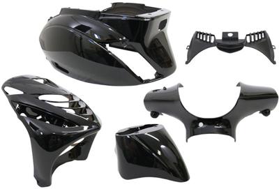 Edge Plaatset 5-delig voor piaggio zip-sp vanaf bouwjaar 2000 - zwart metallic
