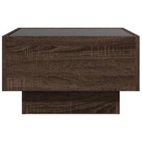 Salontafel met LED 50x50x30 cm bewerkt hout bruin eikenkleurig - thumbnail