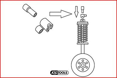 KS Tools 150.9425 Speciale schokdempercontrahouder-gereedschapsset voor Volvo, 2-delig