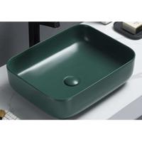 Waskom Sanilux Minerva Color Line 50x39x13 cm Inclusief Click Waste Mat Jade Groen - thumbnail