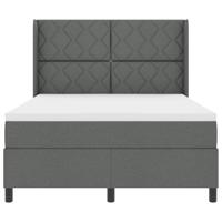 Boxspringbed met matras stof donkergrijs 140x200 cm - thumbnail