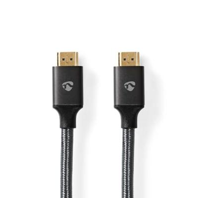 High Speed HDMI-Kabel met Ethernet | HDMI Connector | HDMI Connector | 4K@30Hz | ARC | 18 Gbps | 10.00 m | Rond | Katoen | Gun Metal Grijs | Cover Box