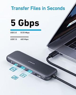 Anker USB C-hub, 332 USB-C-hub (5-in-1) met 4K HDMI-scherm, 5 Gbps datapoort en 2 USB-A-poorten voor MacBook Pro, Air, Dell XPS, Lenovo Thinkpad, HP laptops Meer