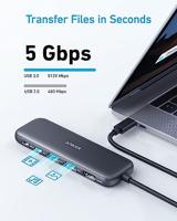 Anker USB C-hub, 332 USB-C-hub (5-in-1) met 4K HDMI-scherm, 5 Gbps datapoort en 2 USB-A-poorten voor MacBook Pro, Air, Dell XPS, Lenovo Thinkpad, HP laptops Meer - thumbnail