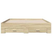 Bedframe met lades bewerkt hout sonoma eikenkleurig 160x200 cm - thumbnail