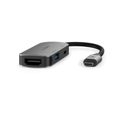 Nedis CCGB64230GY01 Usb Multi-port Adapter Usb 3.2 Gen 1 Usb-c™ Male Hdmi™ Output / Usb-a Female / Usb-c™ Female 0.10 M Rond Vernikkeld Pvc Grijs Doos Nedis CCGB64230GY01 Usb Multi-port Adapter Usb 3.2 Gen 1 Usb-c™ Male Hdmi™ Output / Usb-a Female / Usb-c™ Female 0.10 M Rond Vernikkeld Pvc Grijs Doos