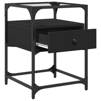 Nachtkastjes 2 st 40x40x55 cm bewerkt hout zwart