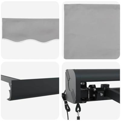 Luifel automatisch uitschuifbaar 400x300 cm lichtgrijs