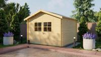Tuindeco Noja Blokhut 300x300 cm 28 mm vuren blank- Zadeldak- Onbehandeld vurenhout- Tuindeco - thumbnail