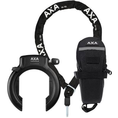 AXA Set ringslot imenso xl met uitneembare sleutel +insteekketting ulc 130 + zadeltas - zwart