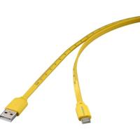 Renkforce RF-6721076 USB-kabel USB 2.0 USB-C stekker, USB-A stekker 1.00 m Geel Met meetlint-opdruk (metrisch) - thumbnail