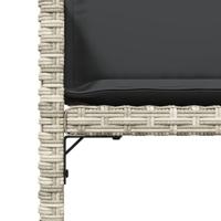 13-delige Tuinset met kussens poly rattan lichtgrijs - thumbnail