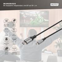 Digitus DB-340106-020-S DisplayPort-kabel DisplayPort / Mini-displayport Aansluitkabel DisplayPort-stekker, Mini DisplayPort-stekker 2 m Zwart Afgeschermd, - thumbnail