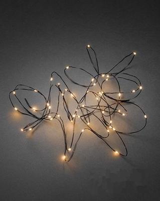 Mini LED Kerstverlichting voor binnen 100 lampjes extra warm wit 10 meter zwart