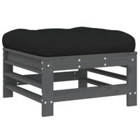 7-delige Loungeset met kussens massief hout grijs - thumbnail