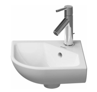 Duravit Me by Starck hoekfontein met kraangat en overloop 43,5 x 38 cm, mat wit - thumbnail