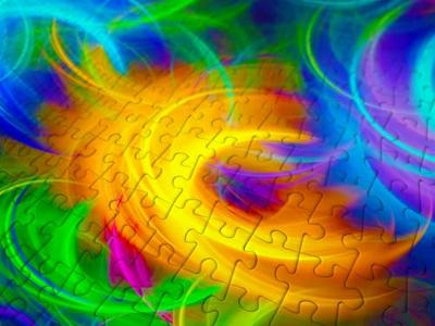Abstract Neon Feathers Puzzel 1000 Stukjes Abstract Neon Feathers Puzzel 1000 Stukjes