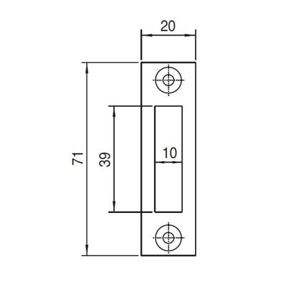 Nemef sluitplaat recht p1256/12
