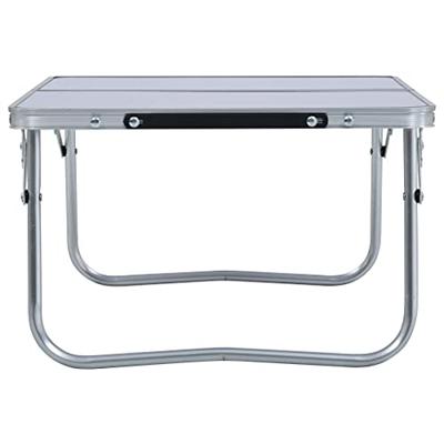 Campingtafel inklapbaar 60x40 cm aluminium wit - thumbnail