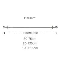 Vizierhouder Stor Planet Cintacor Bol 120-215 cm Grijs Metaal - thumbnail