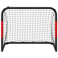 VidaXL Voetbaldoel met net 90x48x71 cm staal rood en zwart - thumbnail