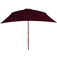 VidaXL Parasol met houten paal 200x300 cm bordeauxrood - thumbnail