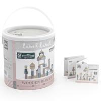 Label Label Houten blokken 50 stuks roze - thumbnail
