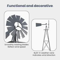 VidaXL Windmolen grijs 84 x 68 x 245 cm ijzer - thumbnail