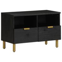 Tv-meubel 70x33x46 cm bewerkt hout zwart - thumbnail