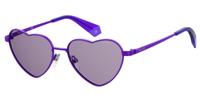 Polaroid zonnebril 6124/S dames cat. 3 hartvorm RVS paars - thumbnail