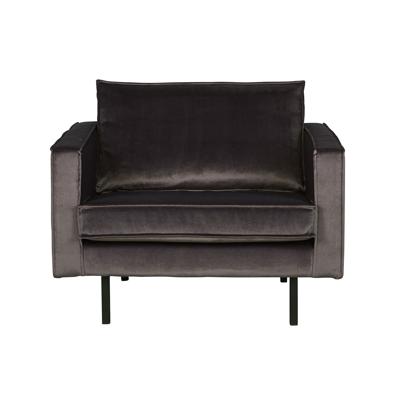 WOOOD Fauteuil 'Rodeo' Velvet, kleur Antraciet