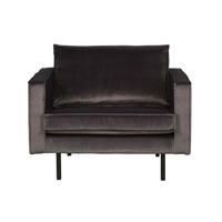 WOOOD Fauteuil 'Rodeo' Velvet, kleur Antraciet - thumbnail