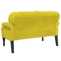 Bankje met rugleuning 119,5x64,5x75 cm fluweel geel - thumbnail