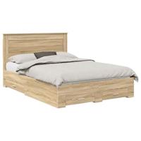 Bedframe met lade met hoofdeinde met opslag Bewerkt hout - thumbnail