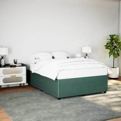 Bedframe zonder matras 140x190 cm fluweel donkergroen