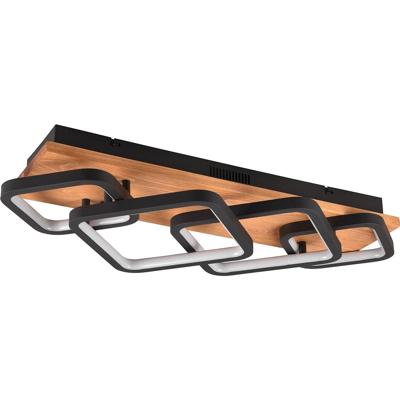 LED Plafondlamp 36W Dimbaar Warm Wit 3000K Rechthoekig Mat Zwart