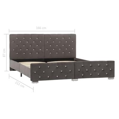Bedframe fluweel grijs 160x200 cm