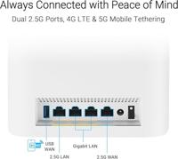 ASUS ZenWiFi BT8 Tri-band (2,4 GHz / 5 GHz / 6 GHz) Wi-Fi 7 (802.11be) Wit 3 Intern - thumbnail