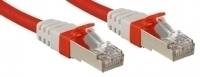 LINDY 45389 RJ45 USB-kabel CAT 6A S/FTP 7.50 m Rood 1 stuk(s) - thumbnail