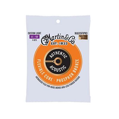 Martin Strings MA535FXPK3 Flexible Core Phosphor Bronze 3-Pack Custom Light 11-52 snarensets voor westerngitaar (3 sets)