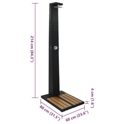 VidaXL Buitendouche poly rattan hkc