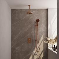 Brauer Copper Carving Thermostatische Regendoucheset Inbouw - Hoofddouche 20 cm - 3 Weg - Handdouche 3 Standen - Doucheslang - Geintegreerde Glijstang - thumbnail