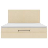 Ottoman bed met matras 180x200cm stof crèmekleurig - thumbnail