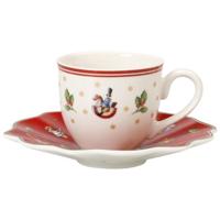 Villeroy & Boch Toy's Delight Espressokop 0.2l wit met schotel rood - thumbnail