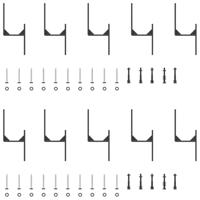 Doos met onderdelen voor schuifdeur 400 cm staal zwart - thumbnail